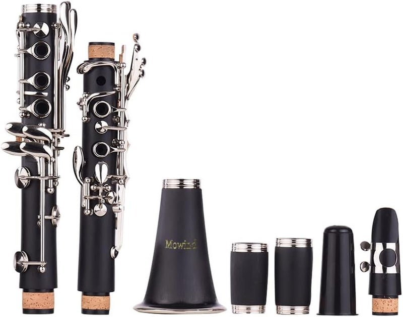 Mowind Bb Flat Clarinet - 17 Key Beginner Student Woodwind Instrument with 2 Barrels and Carry Case, Includes Cleaning Kit - Image 4
